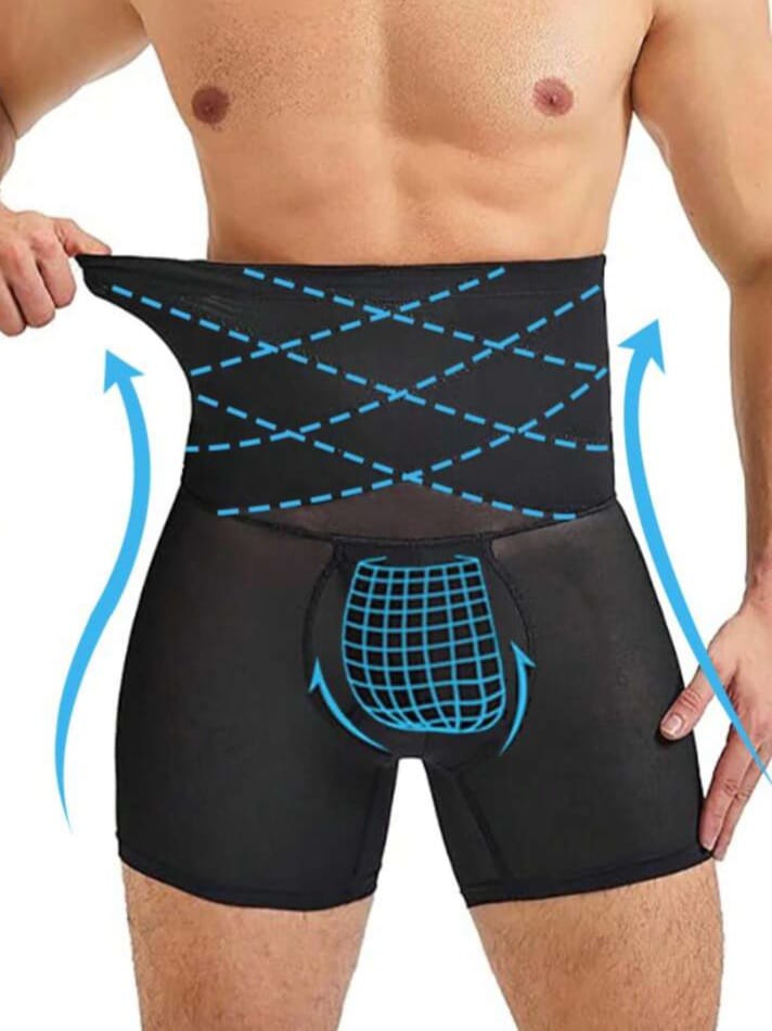 B-FIT Men's High Waist Tummy Control Abdomen Belly Compression Slimming Girdle Bottom Corset Shapewear